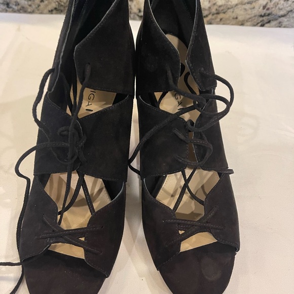 Via Spiga Black Lace Up Shoes with Suede Finish - Picture 1 of 7